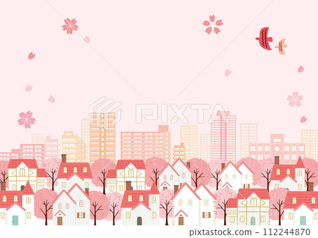 春天的城市景觀背景圖 春天的城市景觀背景圖 112244870