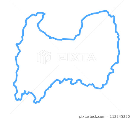 Illustration material: Toyama prefecture municipal map line drawing Illustration material: Toyama prefecture municipal map line drawing 112245230