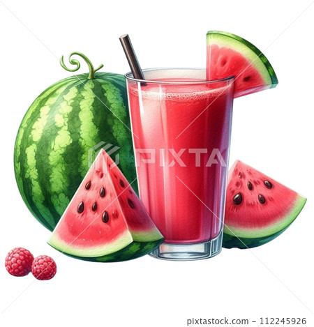 fruit juice clipart watercolor  112245926