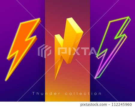 Thunder design for 3d symbol icon. Use for online advertising and presentation. Vector EPS file. Thunder design for 3d symbol icon. Use for online advertising and presentation. Vector EPS file. 112245960