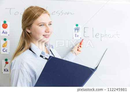 Foreign lecturer who teaches English Foreign lecturer who teaches English 112245981