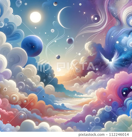 abstract background with clouds and stars abstract background with clouds and stars 112246014