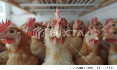 chicken head close up portrait 112246139