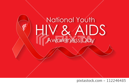 National Youth HIV & AIDS Awareness Day Observed every year of April 10, Vector banner, flyer, poster and social medial template design. 112246485