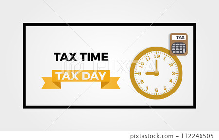 Tax Day celebrated every year of April 15th, Vector banner, flyer, poster and social medial template design. 112246505