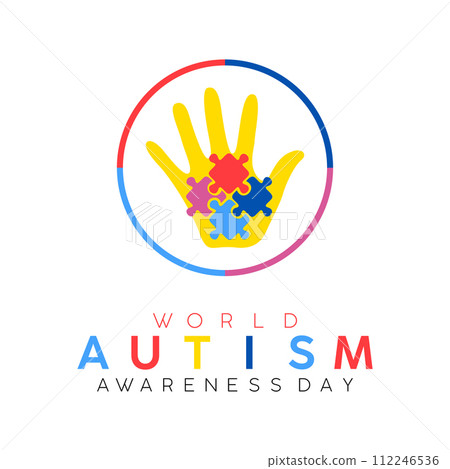 National Autism Awareness Month Observed every year of April, Vector banner, flyer, poster and social medial template design. 112246536