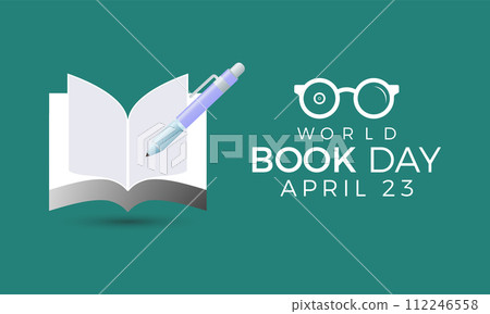 World Book Day celebrated every year of April 23, Vector banner, flyer, poster and social medial template design. World Book Day celebrated every year of April 23, Vector banner, flyer, poster and social medial template design. 112246558