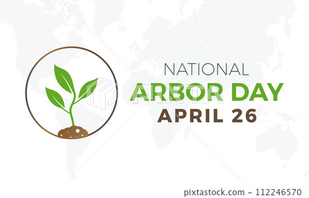 National Arbor Day celebrated every year of April 26, Vector banner, flyer, poster and social medial template design. 112246570