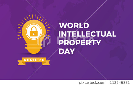 World Intellectual Property Day Observed every year of April 26, Vector banner, flyer, poster and social medial template design. World Intellectual Property Day Observed every year of April 26, Vector banner, flyer, poster and social medial template design. 112246881