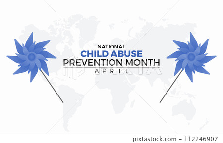 National Child Abuse Prevention Month Observed every year of April, Vector banner, flyer, poster and social medial template design. 112246907