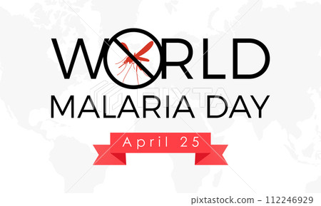 World Malaria Day Observed every year of April 25, Vector banner, flyer, poster and social medial template design. 112246929