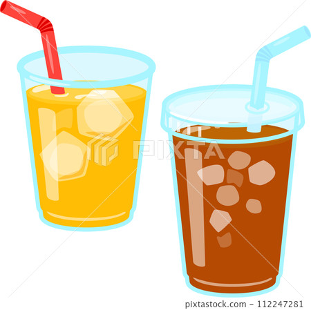 一次性塑膠杯中的飲料 一次性塑膠杯中的飲料 112247281