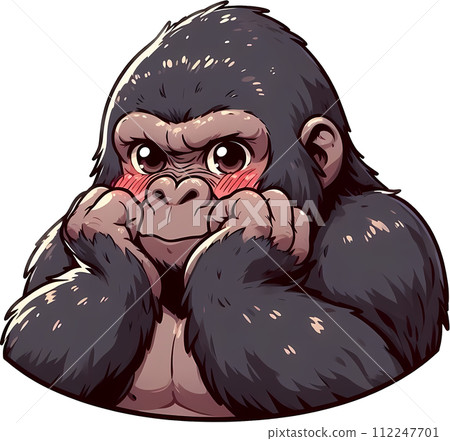 害羞的大猩猩背景透明 112247701