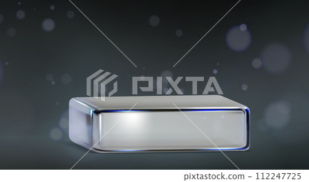 Glass square transparent product podium mockup Glass square transparent product podium mockup 112247725
