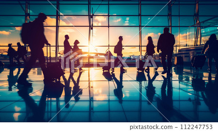 Scenery of a crowded airport 112247753