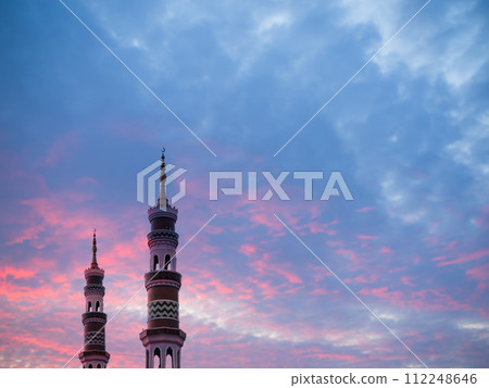 Sky Ramadan Moon Mosque Islam Sunset Background Dark Cloud Evening Galaxy Landscape, Symbols Arab Muslim Greeting Mubarak Decoration Photography Night Eid Arabian Kareem Greeting Holy Dau Allah. Sky Ramadan Moon Mosque Islam Sunset Background Dark Cloud Evening Galaxy Landscape, Symbols Arab Muslim Greeting Mubarak Decoration Photography Night Eid Arabian Kareem Greeting Holy Dau Allah. 112248646