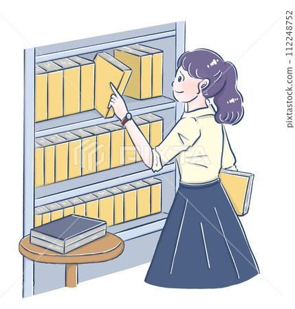 從事研究的女性、辦公室職員、工作、書店 從事研究的女性、辦公室職員、工作、書店 112248752