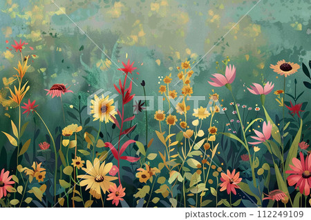 colorful flower background illustration 112249109
