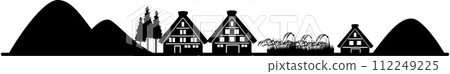 Shirakawa-go silhouette (transparent) Shirakawa-go silhouette (transparent) 112249225