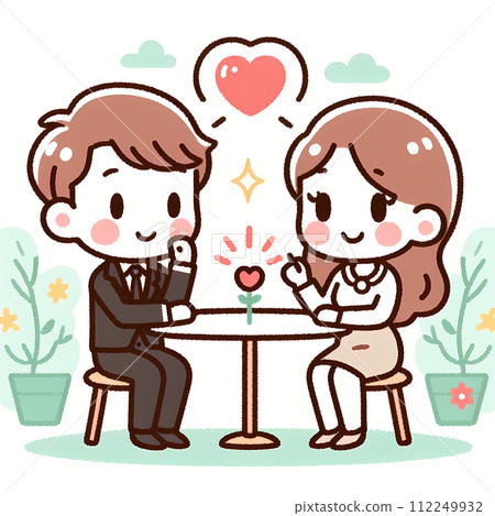 Illustration of a man and a woman in love Illustration of a man and a woman in love 112249932