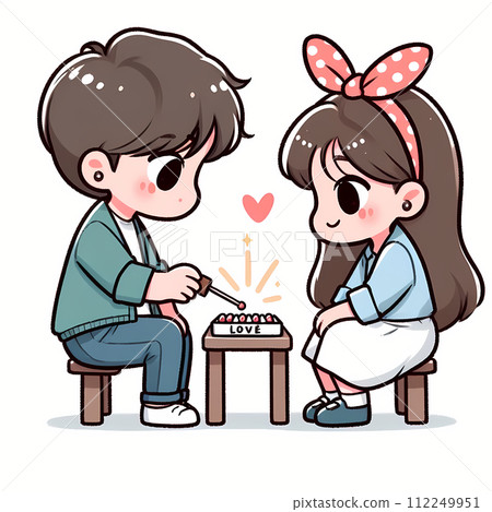 一個男人和一個相愛的女人的插圖 112249951