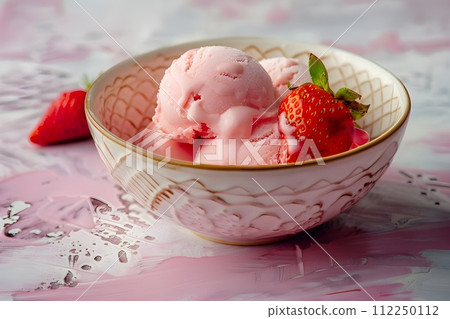 ice cream with strawberry 112250112