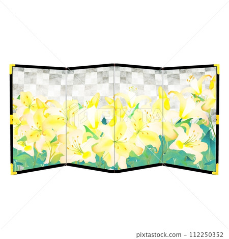 Lily silver folding screen 112250352