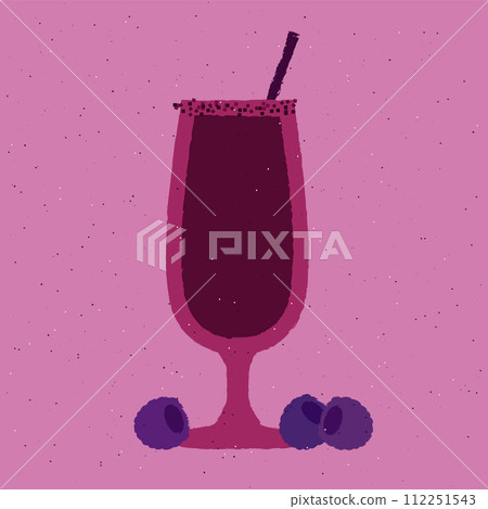 Dark red cocktail with sugar, blackberry. Mulled wine in stemware glass 112251543
