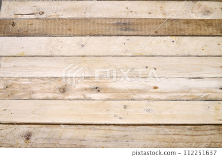 Rough wooden plank on table view from above 112251637