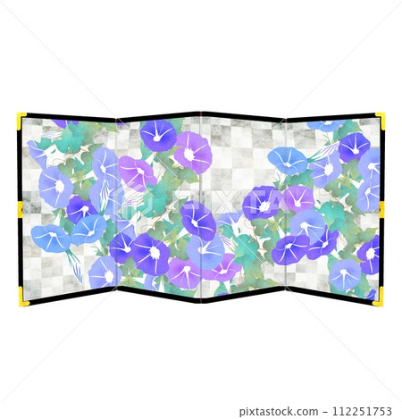 morning glory silver folding screen morning glory silver folding screen 112251753