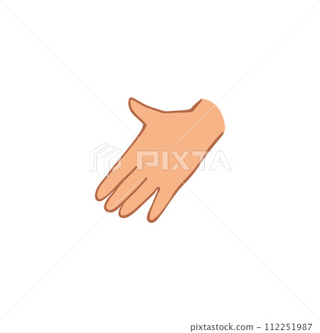 Cartoon hand. Different gesture pointing, attention, fist, thumbs up. Isolated vector illustration 112251987