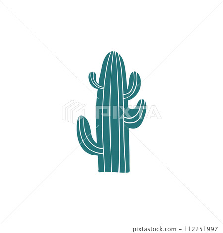 Abstract organic shape inspired by matisse. Plants, cactus, leaf, algae, vase in paper cut collage style. Contemporary aesthetic vector element for logo, decoration, print, cover, wallpaper 112251997