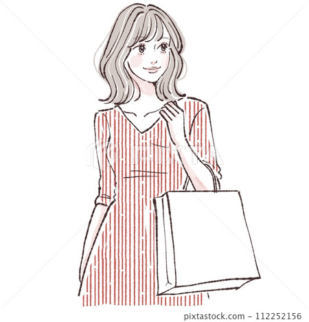 女人/女孩購物/購物/討價還價/銷售/首次銷售/幸運袋/購物袋/的插圖 女人/女孩購物/購物/討價還價/銷售/首次銷售/幸運袋/購物袋/的插圖 112252156