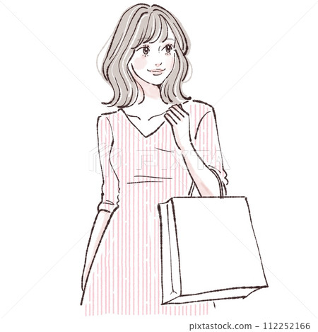 女人/女孩購物/購物/討價還價/銷售/首次銷售/幸運袋/購物袋/的插圖 女人/女孩購物/購物/討價還價/銷售/首次銷售/幸運袋/購物袋/的插圖 112252166