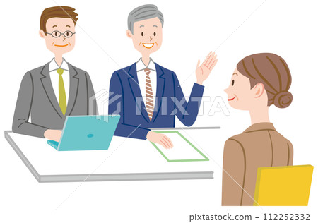 商人和女商人解釋、面試、求職、職業中期招聘 112252332