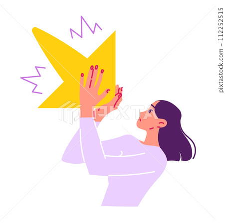 Downward trend woman is trying to stop 112252515