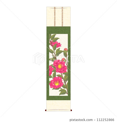 茶梅花掛軸 112252866