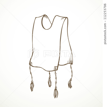 Vector drawing. Jewish clothing tzitzit Vector drawing. Jewish clothing tzitzit 112253786