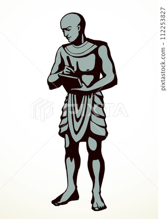 Vector drawing. Egyptian male servant 112253827