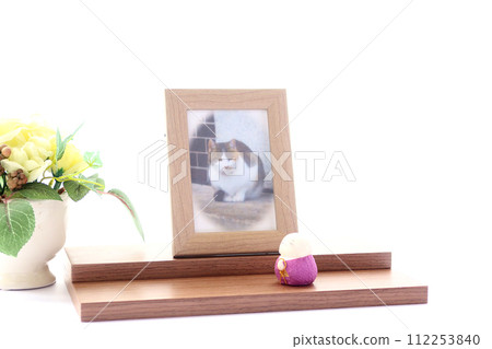 Pet memorial altar displayed after a pet's funeral Memorial service on hand 10 Pet memorial altar displayed after a pet's funeral Memorial service on hand 10 112253840