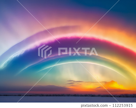 rainbow on a rainbow at sunset rainbow on a rainbow at sunset 112253915