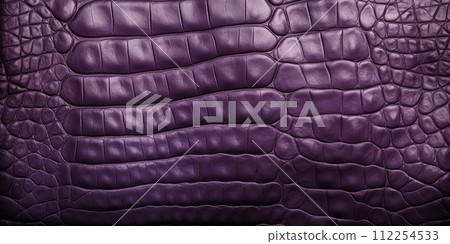 Alligator leather texture in purple color. Textured backgrouds and backdrops. Ai Generative illustration 112254533
