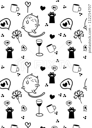 Seamless pattern cats 112254707