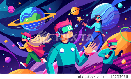 Animated Space Adventure With Characters Exploring the Cosmos 112255086