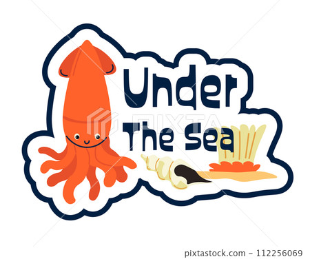 Under The Sea Squid Sticker 112256069