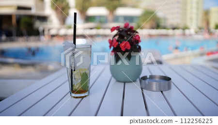 Lemonade and soft drinks in glass with ice Lemonade and soft drinks in glass with ice 112256225