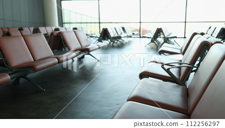Empty terminal at airport waiting area at gate and air business Empty terminal at airport waiting area at gate and air business 112256297