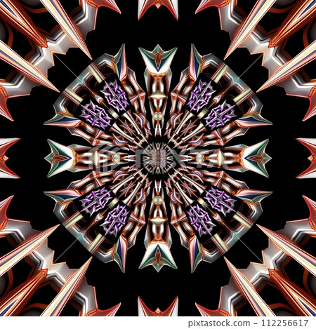 3D render of metallic seamless  pattern background tile 112256617