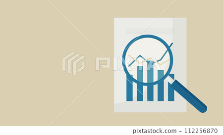 I'm looking at the document with a magnifying glass. A graph is written on the document. 112256870