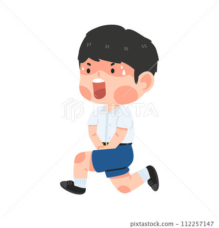 Kid Student boy need a pee 112257147